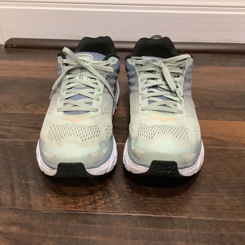 Hoka One One Clifton 6 Womens Running Shoes Blue Mint Green Ombre Sneaker - Picture 4 of 13